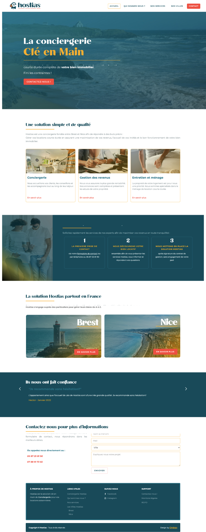 Réalisation webdesign & site internet conciergerie