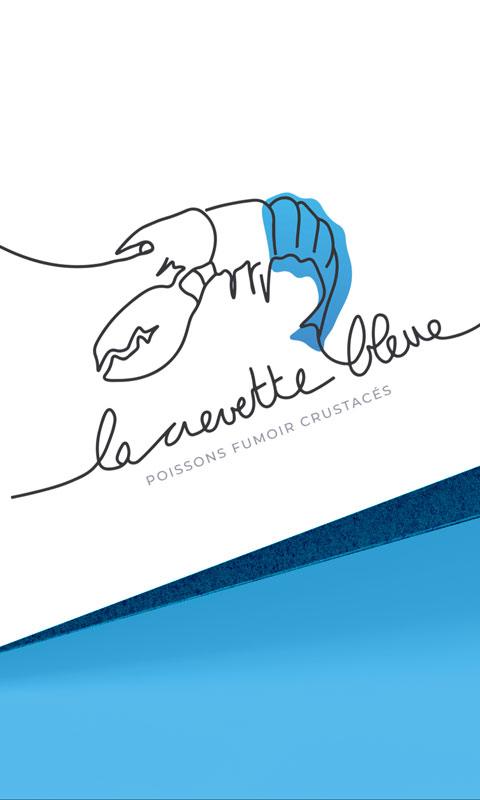 Création logo et site internet e-commerce pour pecheur breton la crevette bleue